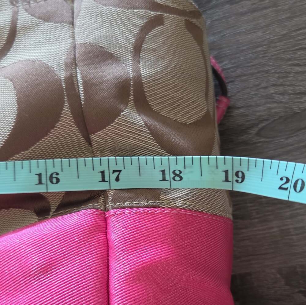 2000's Coach Signature Logo Tote Bag Large Brown Pink Diaper Bag Vtg Y2K - Picture 7 of 14